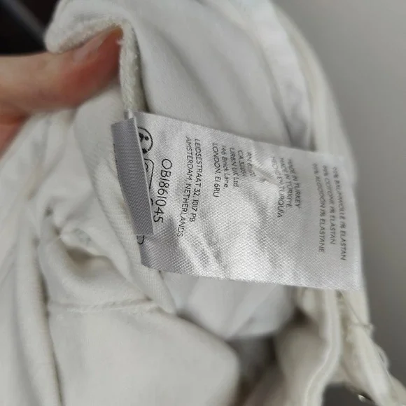 Anthropologie Maeve Wide Leg Cropped Pants Womens 31 White Belted Bohemian - Picture 11 of 12